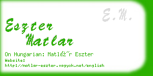 eszter matlar business card